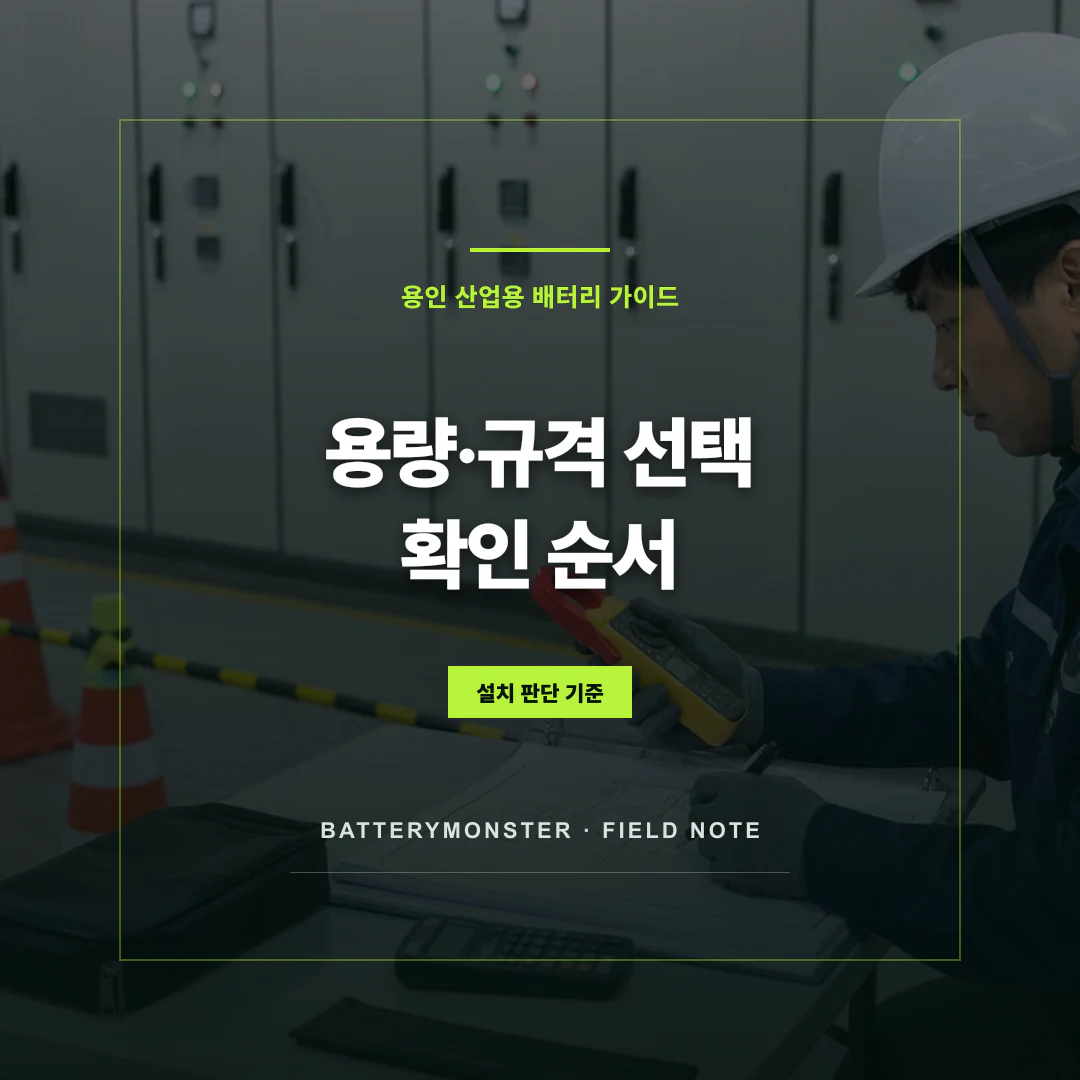 산업용 배터리 용량과 규격을 고르는 순서 대표 이미지