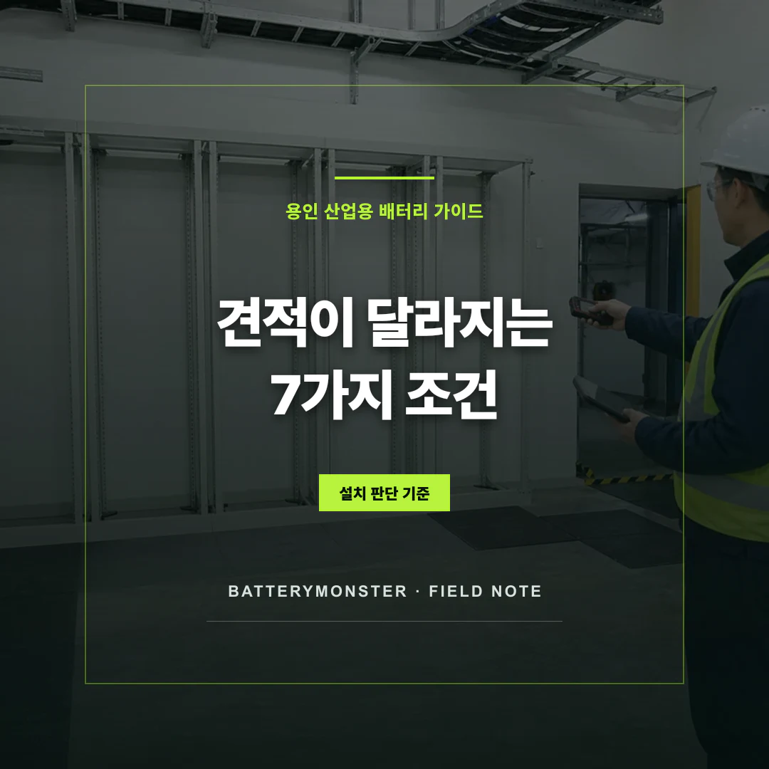 산업용 배터리 견적이 달라지는 7가지 조건 대표 이미지