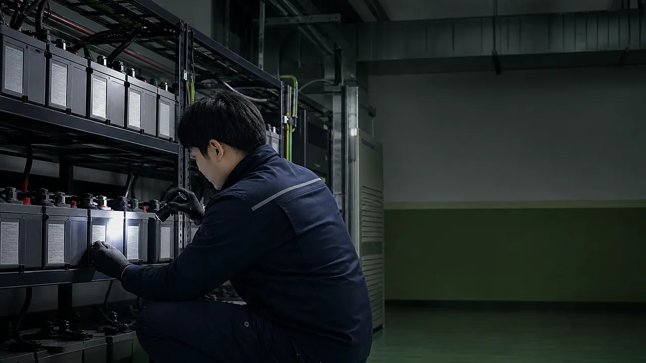 산업용 배터리 명판 읽기 현장 확인 이미지