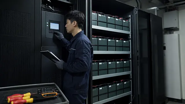 UPS 배터리 직렬 구성 현장 확인 이미지