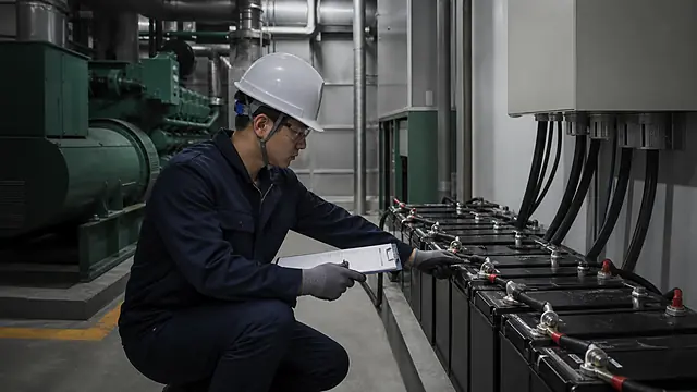 발전기 배터리 충전기 점검 현장 확인 이미지