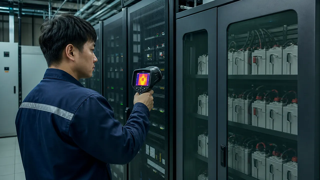 전산실 UPS 배터리 점검 현장 확인 이미지