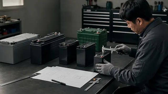 산업용 배터리 단자 규격 현장 확인 이미지