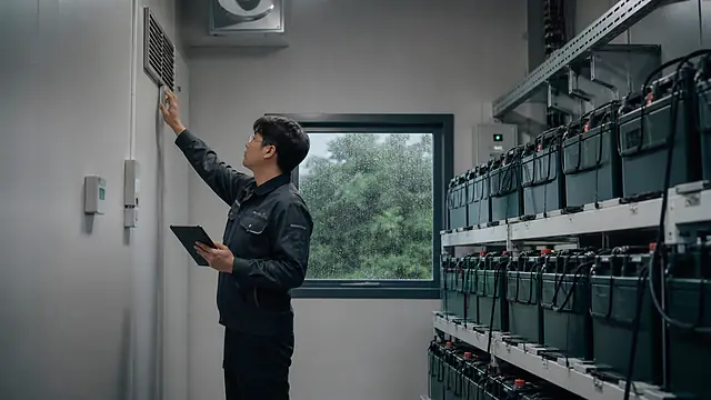 산업용배터리 여름철 온도 관리 현장 확인 이미지