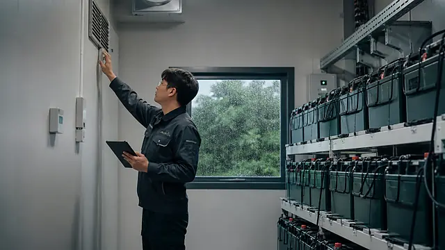 산업용배터리 겨울철 충전 관리 현장 확인 이미지