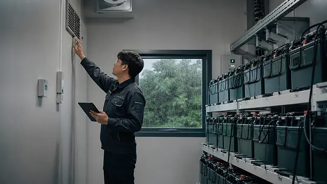 산업용배터리 장마철 점검 현장 확인 이미지