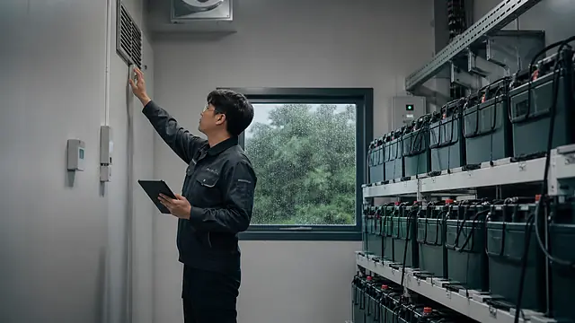 산업용배터리 실외 보관 주의 현장 확인 이미지